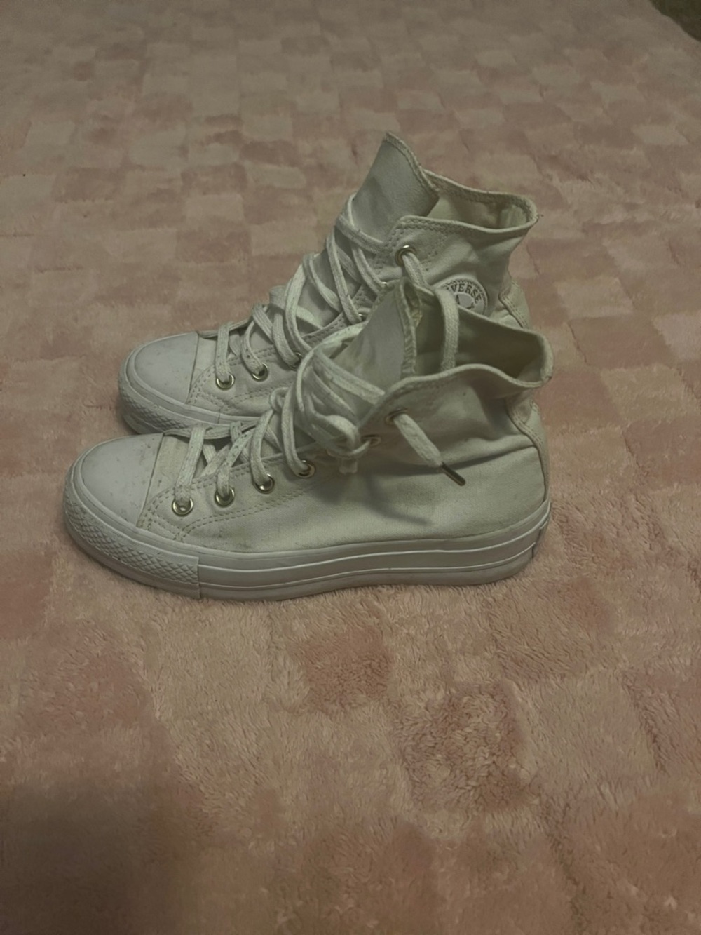 Converse White Canvas High-Top Sneakers - Women's